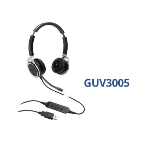 GUV3005 Audífonos Grandstream HD USB con Micrófono con Cancelación de Ruido